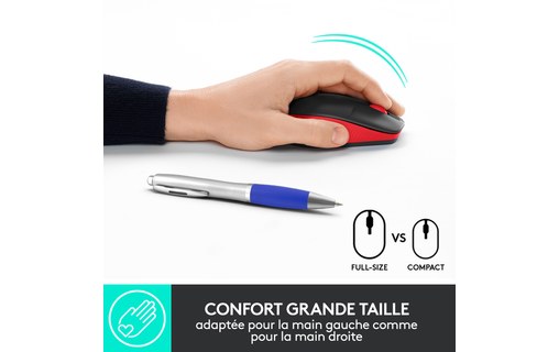 Souris sans fil Logitech M190 - Rouge