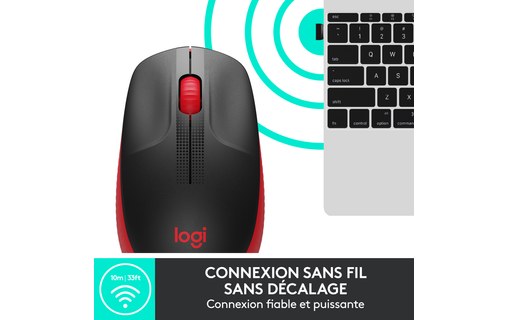 Souris sans fil Logitech M190 - Rouge