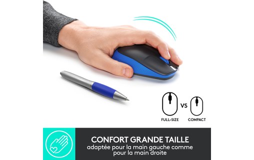 Souris sans fil Logitech M190 - Bleue