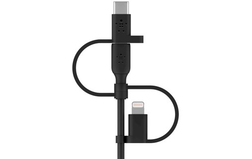Belkin BOOST CHARGE câble USB 1 m USB A USB C/Micro-USB B/Lightning Noir