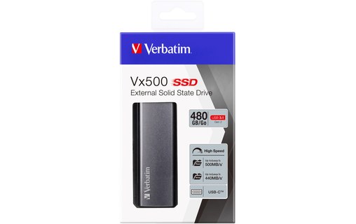 Verbatim Vx500 480 Go - Argent - SSD externe USB-C