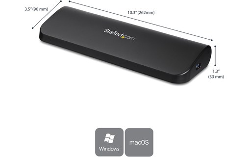 StarTech.com Station d'accueil USB 3.0 universelle double affichage pour PC port