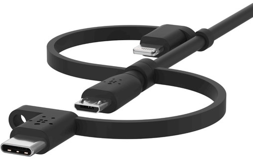 Belkin BOOST CHARGE câble USB 1 m USB A USB C/Micro-USB B/Lightning Noir