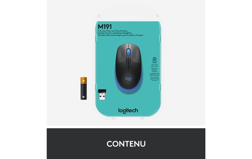Souris sans fil Logitech M190 - Bleue