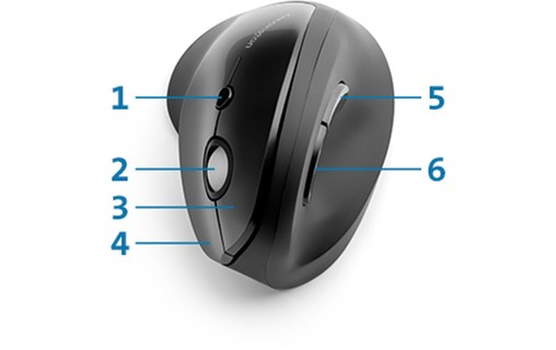 Souris sans fil Kensington Pro Fit Ergo - Noire - Ergonomique, Verticale