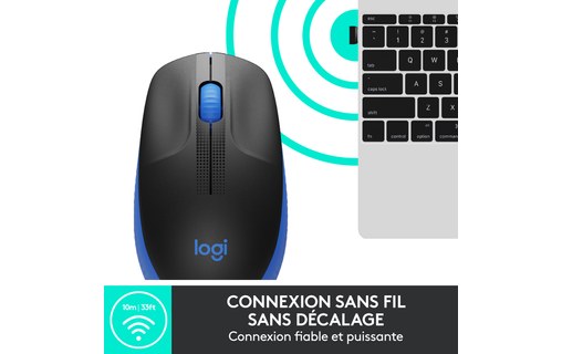 Souris sans fil Logitech M190 - Bleue