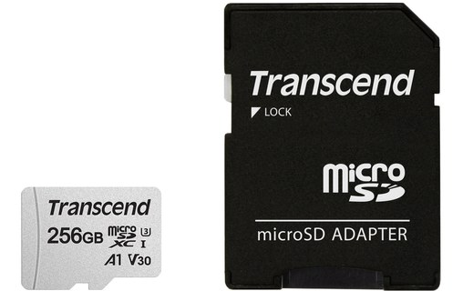 Carte microSDXC Transcend USD300S 256 Go avec adaptateur SD, NAND, V30