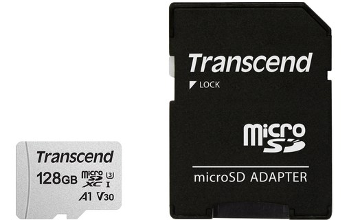Carte microSDXC Transcend USD300S 128 Go avec adaptateur SD, NAND, V30