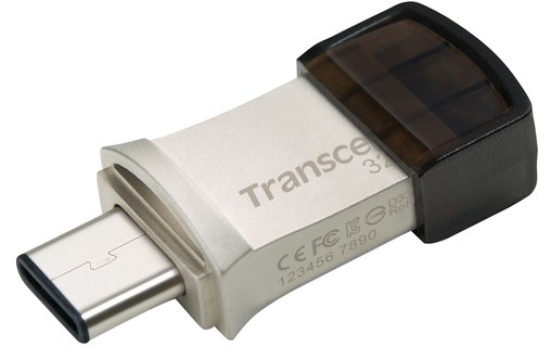 Clé USB-C et USB-A Transcend JetFlash 890 32 Go - Argent, Noir - USB 3.2