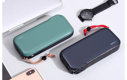 IDMIX Apollo vert Batterie externe 20000 mAh 36W + Chargeur 65W USB-C PD+QC 3.0