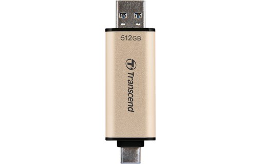 Clé USB-C et USB-A Transcend JetFlash 930C 512 Go - Or