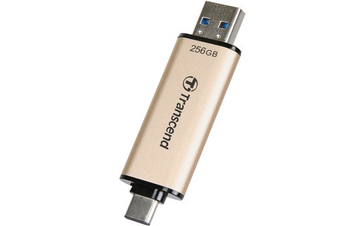 Clé USB-C et USB-A Transcend JetFlash 930C 256 Go - Or