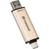 Clé USB-C et USB-A Transcend JetFlash 930C 256 Go - Or