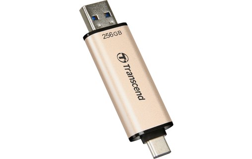 Clé USB-C et USB-A Transcend JetFlash 930C 256 Go - Or