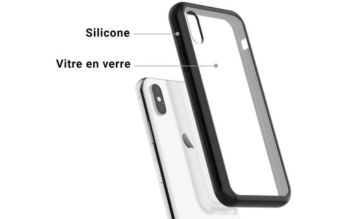 Novodio - Coque transparente magnétique pour iPhone X / XS contour noir