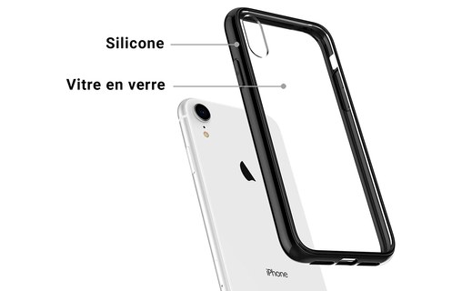 Novodio - Coque transparente magnétique pour iPhone XR contour noir
