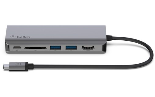 Belkin Hub USB-C - Station d'accueil 6 ports Charge USB-C 100 W, RJ-45 et HDMI