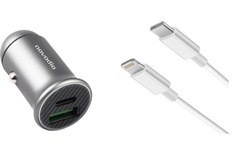 Novodio Mini Car Charger + câble Lightning - Chargeur voiture 60 W USB-C