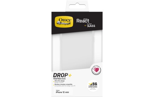 OtterBox React & Trusted Glass pour Apple iPhone 12 mini, transparent