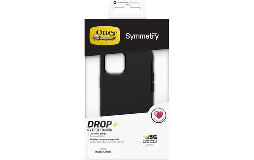 OtterBox Symmetry antimicrobien Series pour Apple iPhone 12/12 Pro, noir