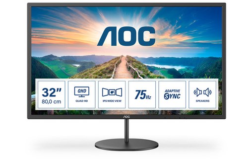 AOC V4 Q32V4 écran plat de PC 80 cm (31.5) 2560 x 1440 pixels 2K Ultra HD  LED N - Écran - AOC