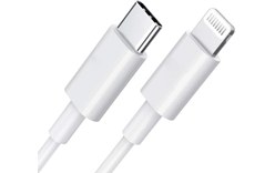 DLH CABLE USB-C VERS APPLE LIGHTNING CERTIFIE MFI 1M 3.25A 65W MAX BLANC