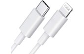 DLH CABLE USB-C VERS APPLE LIGHTNING CERTIFIE MFI 1M 3.25A 65W MAX BLANC