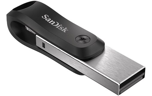 Clé Lightning et USB-A SanDisk iXpand 64 Go - Argent, Noir - USB 3.2