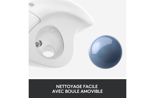 Souris sans fil Logitech ERGO M575 - Blanche - Ergonomique, Trackball