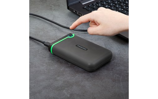 Transcend StoreJet 25M3C 4 To - Noir, Vert - Disque dur externe USB-C