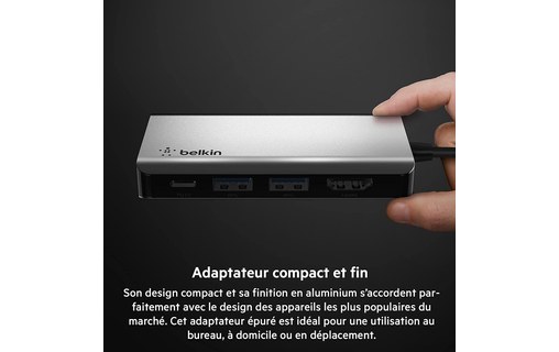 Belkin dock USB-C 4 en 1- Station d'accueil 4 ports HDMI, USB-A x 2, USB-C 100 W