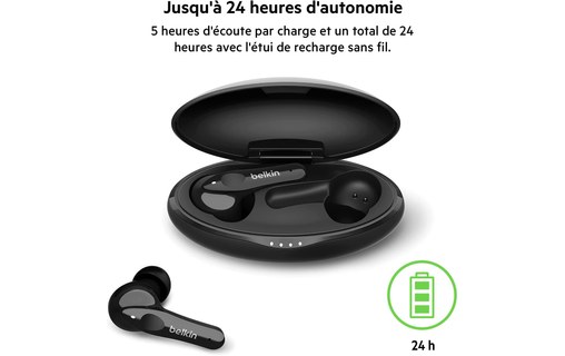 Écouteurs sport Belkin SoundForm Move Plus, Noir - Bluetooth