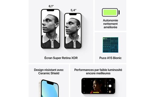 Apple iPhone 13 mini 128 Go Lumière stellaire