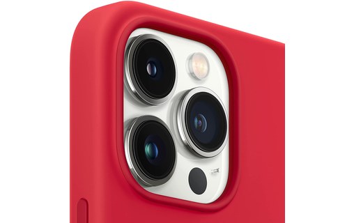 Coque pour iPhone 13 Pro Max silicone magnétique (comp MagSafe) Rouge Novodio