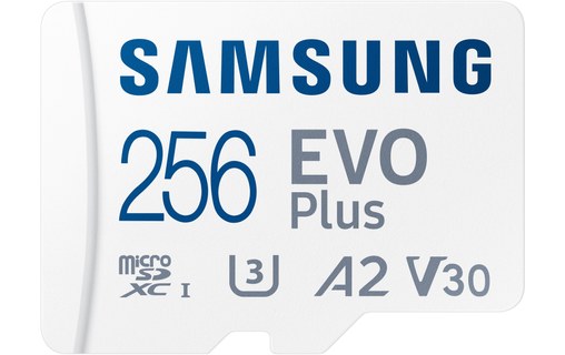 Carte microSDXC Samsung EVO Plus 256 Go avec adaptateur SD, UHS-I, V30
