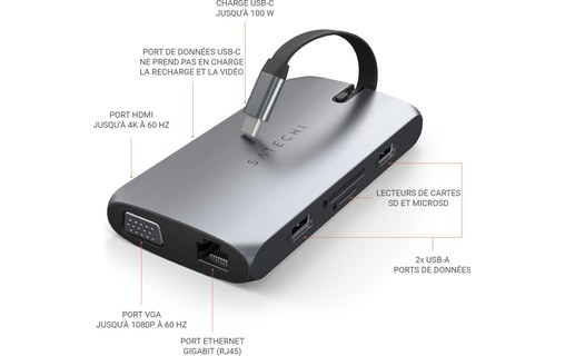 Satechi USB-C On-the-Go Multiport Adapter - Station d'accueil USB-C compacte