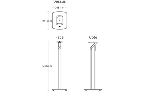 KEF S1 Floor Stand Blanc - 2 pieds pour enceintes sans fil LSX / LSX II