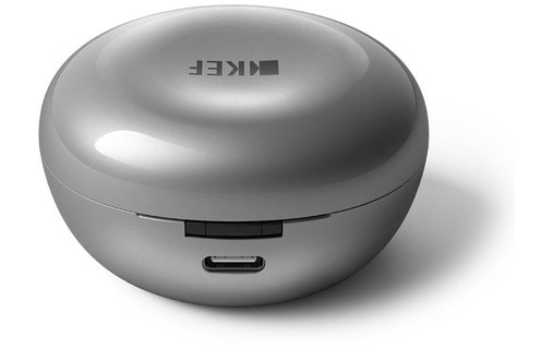Écouteurs sans fil KEF Mu3 à réduction de bruit, Argent - Bluetooth