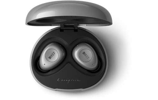 Écouteurs sans fil KEF Mu3 à réduction de bruit, Argent - Bluetooth