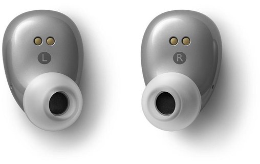 Écouteurs sans fil KEF Mu3 à réduction de bruit, Argent - Bluetooth