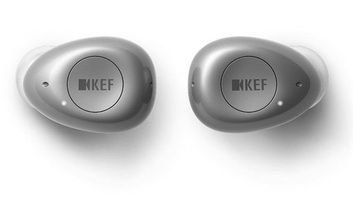 Écouteurs sans fil KEF Mu3 à réduction de bruit, Argent - Bluetooth