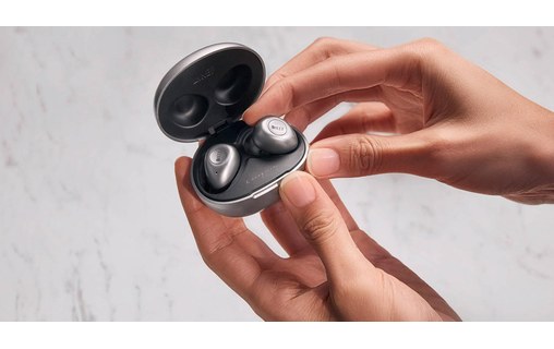 Écouteurs sans fil KEF Mu3 à réduction de bruit, Argent - Bluetooth