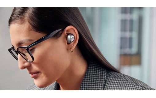 Écouteurs sans fil KEF Mu3 à réduction de bruit, Argent - Bluetooth