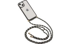 Coque pour iPhone 13 avec bandoulière - Transparent/noir - Novodio