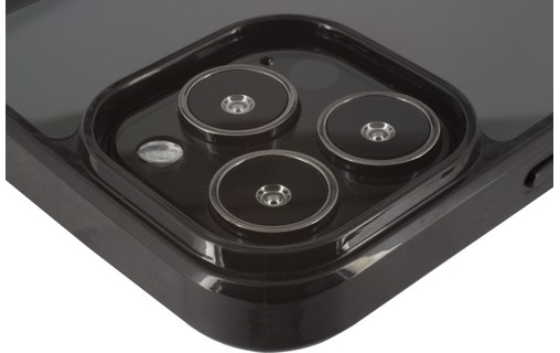 Coque pour iPhone 13 Pro Max avec bandoulière - Transparent/noir - Novodio