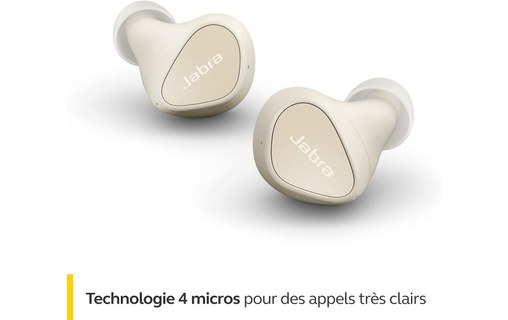 Écouteurs sans fil Jabra Elite 3 à réduction de bruit, Beige - Bluetooth