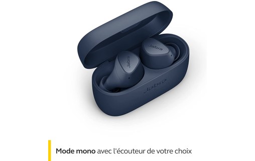 Écouteurs sans fil Jabra Elite 3 à réduction de bruit, Bleu marine - Bluetooth