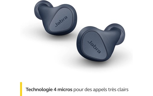 Écouteurs sans fil Jabra Elite 3 à réduction de bruit, Bleu marine - Bluetooth