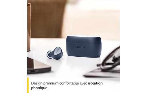 Écouteurs sans fil Jabra Elite 3 à réduction de bruit, Bleu marine - Bluetooth