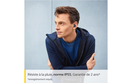 Écouteurs sans fil Jabra Elite 3 à réduction de bruit, Bleu marine - Bluetooth